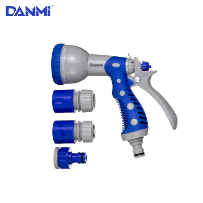 Danmi Garden Tools Household Multi-Functional Garden Watering Car Washing Gun Glue-Coated Adjustable Water Pistols Car Washing Gun