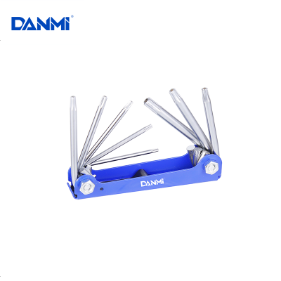 Danmi Hardware Tools 8Pc Folding Hexagonal Rice-Shaped Set Plum Blossom Allen Wrench Hexagonal Combination