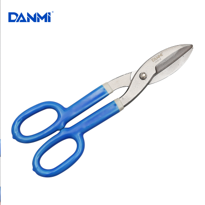 Danmi Hand Tools Two-Color Plastic Dipping Sheet Metal Shears Forging Scissors Barbed Wire American Straight Scissors Sheet Metal Shears Scissors