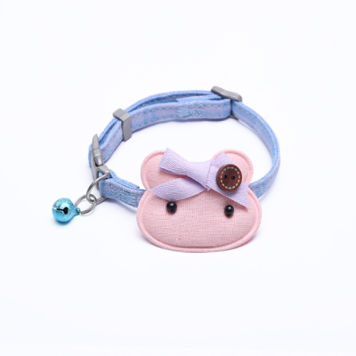 Cat Collar Pet Collar Pet Supplies Nylon Plaid Polka Dot Cartoon Panda Collar with Bell