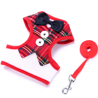 Dog Hand Holding Rope Small Dog Teddy Vest Bow Evening Dress Chest Strap Pet Supplies
