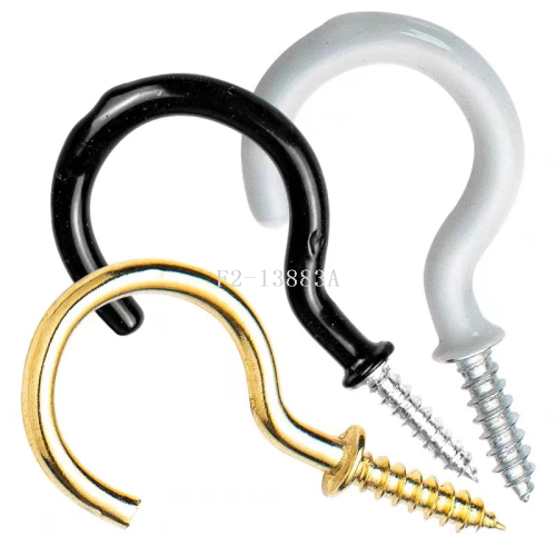 镀铜杯钩 包塑杯钩 挂钩灯钩 浸塑杯钩 带垫杯钩 带垫挂钩 问号勾