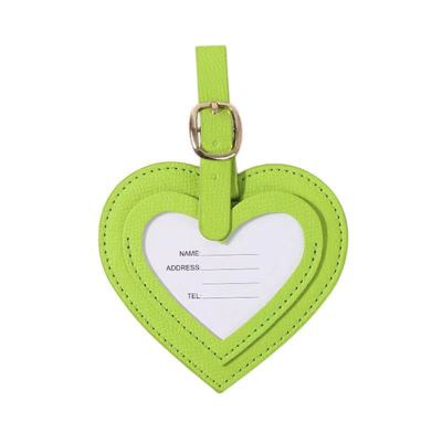 Cross-Border Spot Multi-Color Get Printing Paper Card Free Enterprise Logo Heart-Shaped Thickened Pu Leather Luggage Tag Wholesale