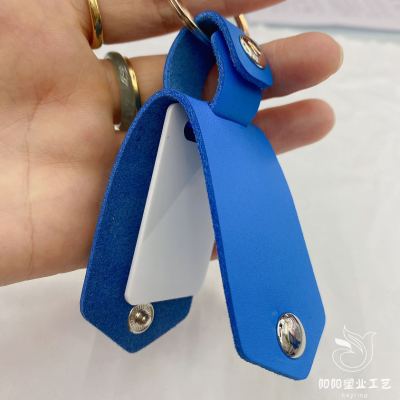Sublimation Blank Keychain Pendant Photo Box Pu Leather Key Card Pendant Holiday Diy Gift Key Ring