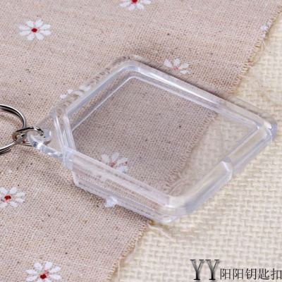 Low Price Acrylic Keychain Plastic Crystal Key Chain High Quality Keychain Blank Tourist Attractions Photo Retention