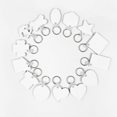 热转印空白木质钥匙扣MDF钥匙扣可印照片钥匙圈木质冰箱贴亚克力