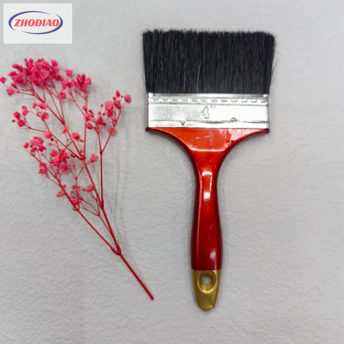 红塑柄黑毛金色尾巴油漆刷外贸款价格便宜款式多样刷子