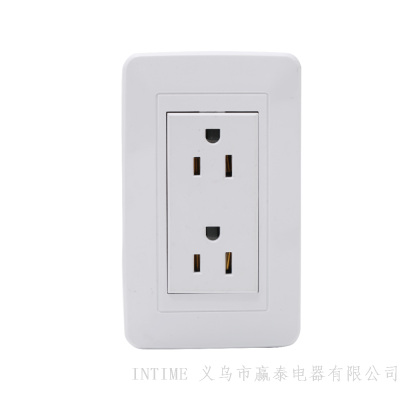 American Socket Three-Hole Two-Position Socket Concealed Socket White Socket with the Same Series of Products