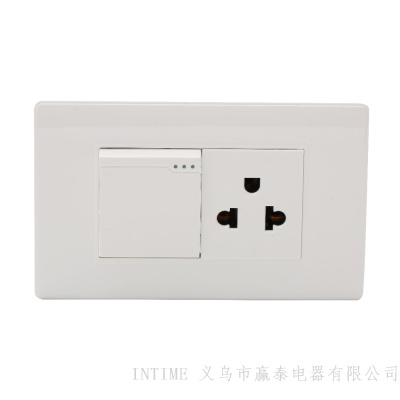 American Multi-Functional Socket Three-Hole One-Bit Socket with Switch White Socket with the Same Series of Products