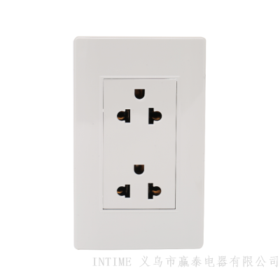 American Socket Three-Hole Two-Position Socket Wall Socket White Socket with the Same Series of Products