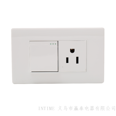 American Socket Three-Hole One-Bit Socket with Switch White Socket with the Same Series of Products