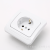 European Socket One Switch Second Section Switch with Indicator Light White Socket Switch