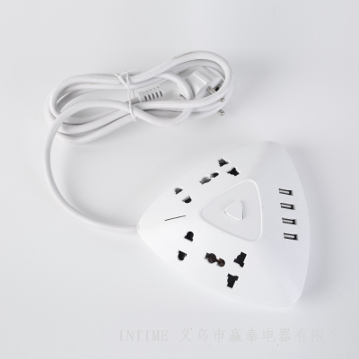 Intelligent Extension Sockets Creative USB Socket White Power Strip Power Strip with Cable Home Office Charging Power Strip