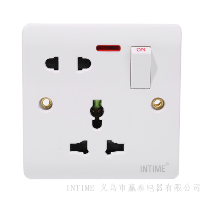 Multi-Functional Socket Three-Hole + Two-Hole Two-Position Socket with Switch Indicator Light Has the Same Series of Other Products