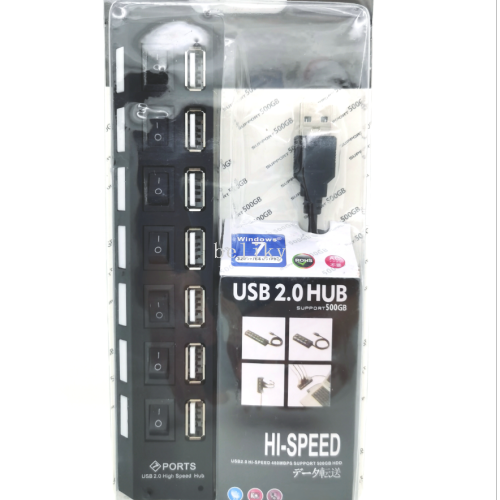 usb2.0 high-speed 7-port hub independent switch usb splitter expand computer interface usb