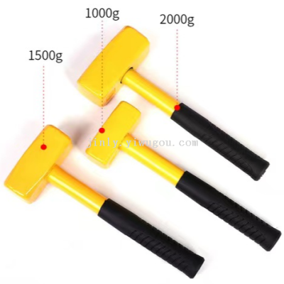 1kg Mason Hammers Steel Pipe Handle Octagon Hammer Construction Hammer Nail Hammer Fitter Hammer Hammer Nail Puller Hardware Tools