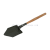 lSponge set wooden handle outdoor shovel thickened carbon steel engineer shovel surface spray black bottom silver flower black 202 shovel