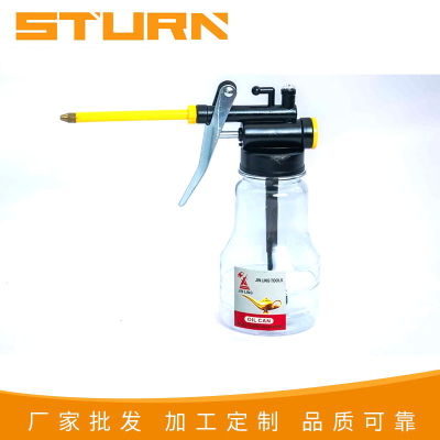 Manual transparent machine oil pot oil pot high pressure long nozzle lubricator oil gun wholesale