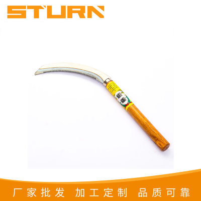 Sickle Wholesale Wooden handle Sickle cutting knife Small tooth sickle small saw sickle for agricultural weeding and rice cutting wooden handle sickle