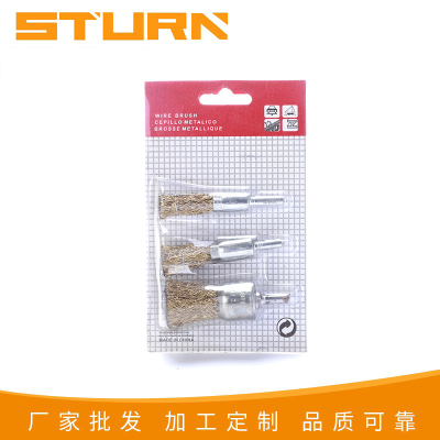 Steel wire brush set Stainless steel with rod pen shaped wire wheel grinding rust polishing brush tool brush