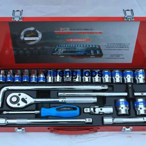 manufacturers supply 24-piece set tools manganese phosphate socket wrench auto repair tools hardware tools