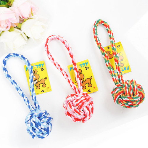 大型犬狗狗互动拉扯磨牙玩具 宠物棉绳结玩具手拉式耐咬棉绳球