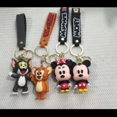 Cat and Mouse Anime Keychain Pendant Epoxy Cartoon Doll Car Backpack Boutique Ornaments Children Gifts