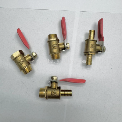 Pneumatic Tools Air Compressor Accessories Plumbing Accessories Ball Valve Copper Connection Copper Switch Copper Valve Red Handle Switch