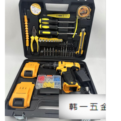 Household Hand Drill Rechargeable Tools Lithium Electric Drill Multi-Function Brushless Impact Drill Electric Screwdriver Set