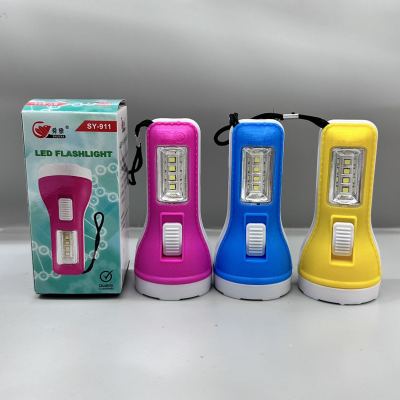 New Dry Battery Flashlight with Sidelight Mixed Color