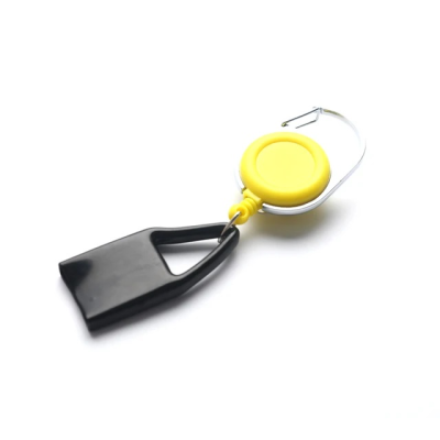 Lighter Leash Retractable Lighter Clip Keychain Assorted Colour Lighter Holder with Classic Lighter Cover Single Clip for Convenience Color Yellow