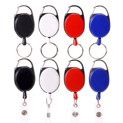 Zinic Alloy Oval Badge Reel Metal Frame Certificate Clamps Clip Sports Keychain Staff Work ID Card Accessories Retractable