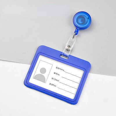 Name Badge Holder Employee's Staff Work Card Cover Nurse ID Name Badge Holder with Retractable Badge Reel Credit Card Pass Bus Card Sleeve
