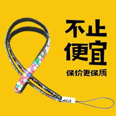 Yiwu Local Supply Diamond Lanyard with Diamond Lanyard Spot Drill Lanyard Foreign Trade Cross-Border Delivery