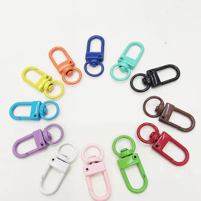 Zinc Alloy Color Small Door Latch Paint Keychain Candy Color Decorative Buckle Luggage Buckle Metal Keychains