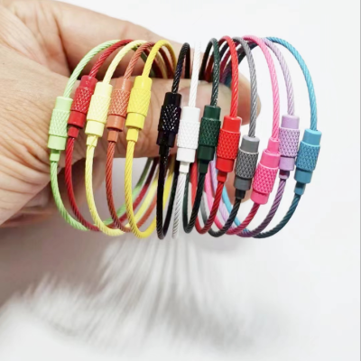 Color Steel Traveller Wire Rope Screw Rotating Wire Rope Keychain Key Ring