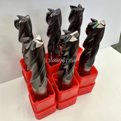 65 Degree 4 Blade Tungsten Milling Cutter End Mill Solid Carbide Four Blade Coated Milling Cutter