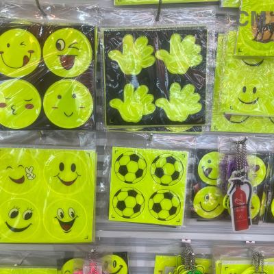 Bicycle Reflective Stickers Smiley Face Stickers Mountain Bike Decals Bicycle Reflective Body Sticker Adhesive Stickers