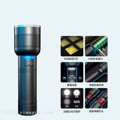 High Power P50 Power Torch USB Charging Zoom