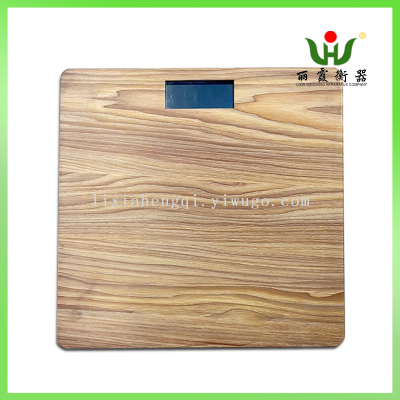 Wood Grain Digital Weight Scale Square Glass Electronic Scale High Precision Weighing Elderly Kids Home Body Scale