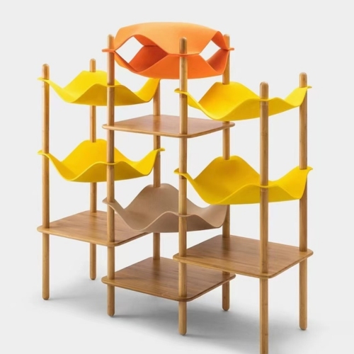 solid wood wool felt popular， it integrates cat climbing frame and cat nest， and cats will like it very much!