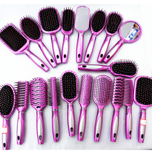 shunfa hairdressing plastic lady massage comb style ordinary paint comb rose red air cushion comb anti-static 237 handle