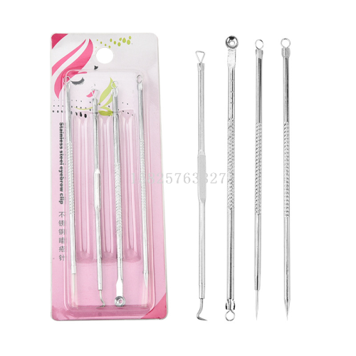 factory wholesale stainless steel acne needle suit household pimple needle double-headed acne needle go to blackhead cosmetic tool