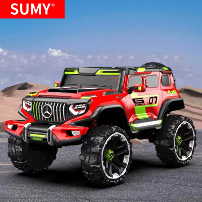 Sumy Children's Electric Car Four-Wheel off-Road Remote Control Toy Car Can Sit on Large Size Boys and Girls Double Drive Stroller