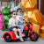 Children's Motorcycle Electric Tricycle with Bucket Can Sit Double Children's Toy Rechargeable Stroller Electric Tricycle