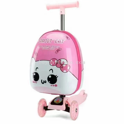 creative children‘s trolley case 16-inch suitcase skateboard luggage cartoon cute universal wheel scooter