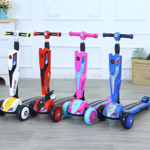scooter children‘s 2-3-6-8 years old three-wheel flash boys and girls walker car baby adjustable luge toys