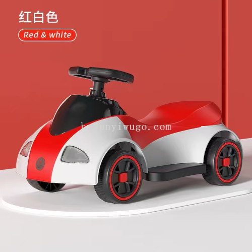 children‘s scooter electric car 1-3 years old baby boy girl four-wheel anti-rollover balance scooter pulley