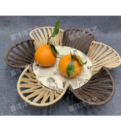 Wood Piece Fruit Tray Tray Storage Basket Fruit Basket Snack Plate Cabas Hand-Woven Wicker Weaving