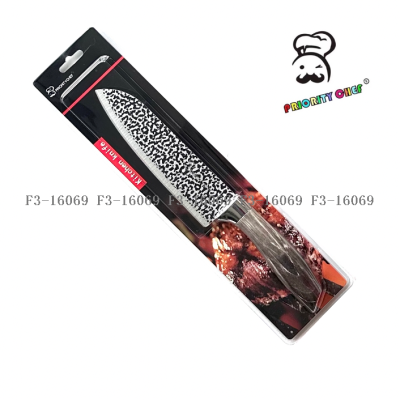 Factory Direct Sales Knife Stainless Steel Hammer Pattern Santoku Knife 6-Inch 7-Inch Suction Card Packaging Meat Cutting Fruit Knife Yangjiang Knife